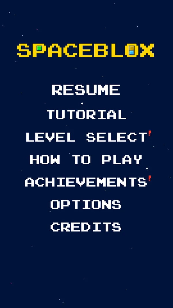 Spaceblox main menu